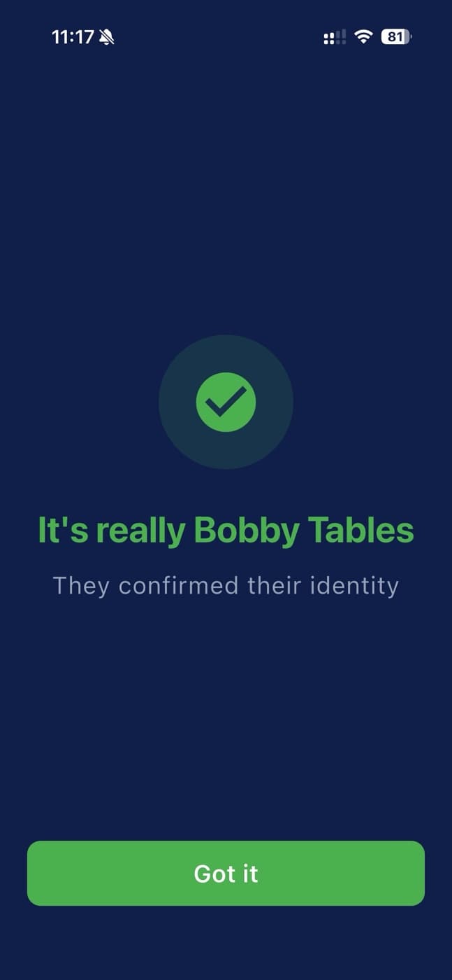 LastID verified call screen