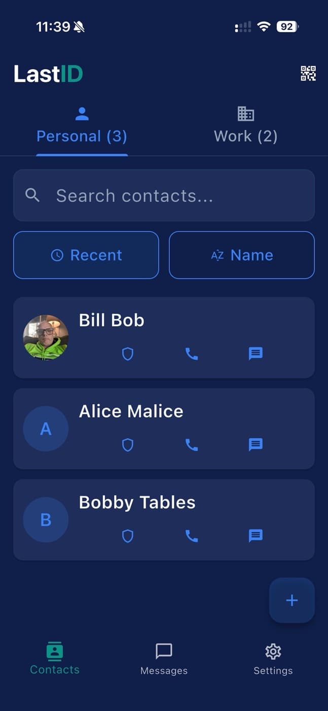 LastID identity recovery screen